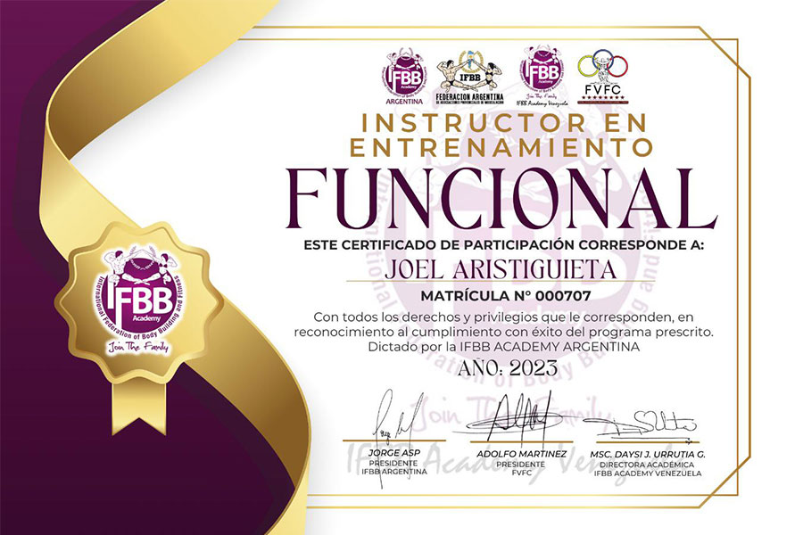 INSTRUCTOR EN ENTRENAMIENTO FUNCIONAL