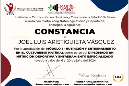 Modulo 1 : Nutrición y Entrenamiento en el culturismo natural.