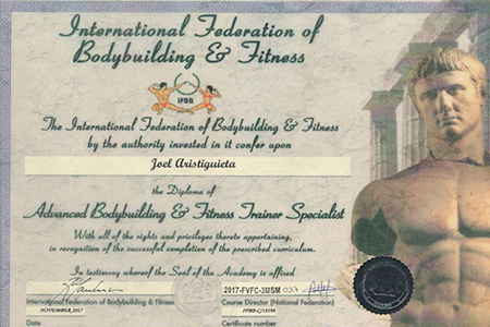 Advanced Bodybuilding & Fitness Trainer Specialist